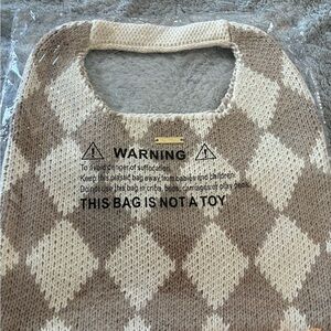 Kopari Knit Tote with Gold Logo Plaque in Taupe